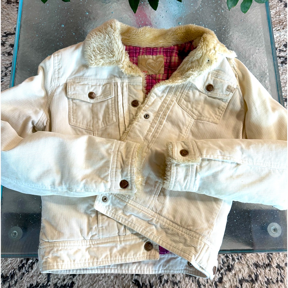 White corduroy Roxy Jacket